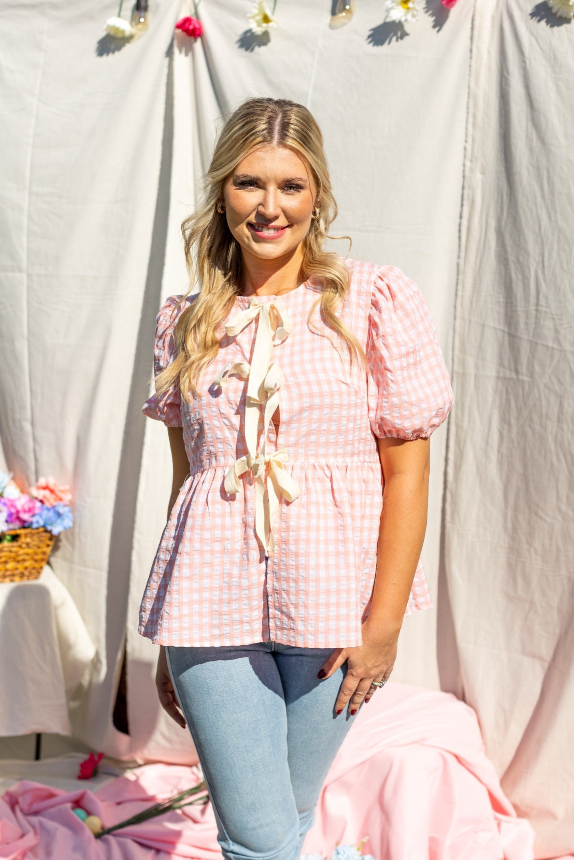Pink Gingham Blouse