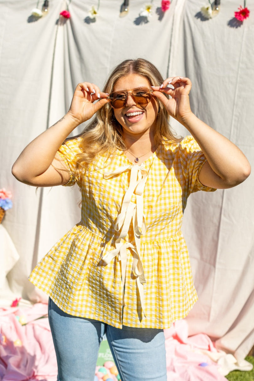 Yellow Gingham Top