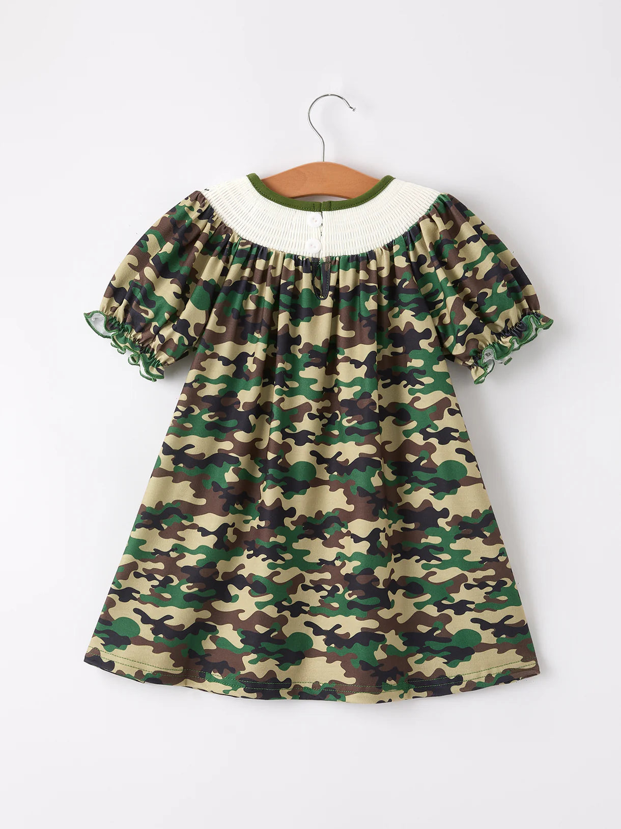 Camo Smocked Girls Dress