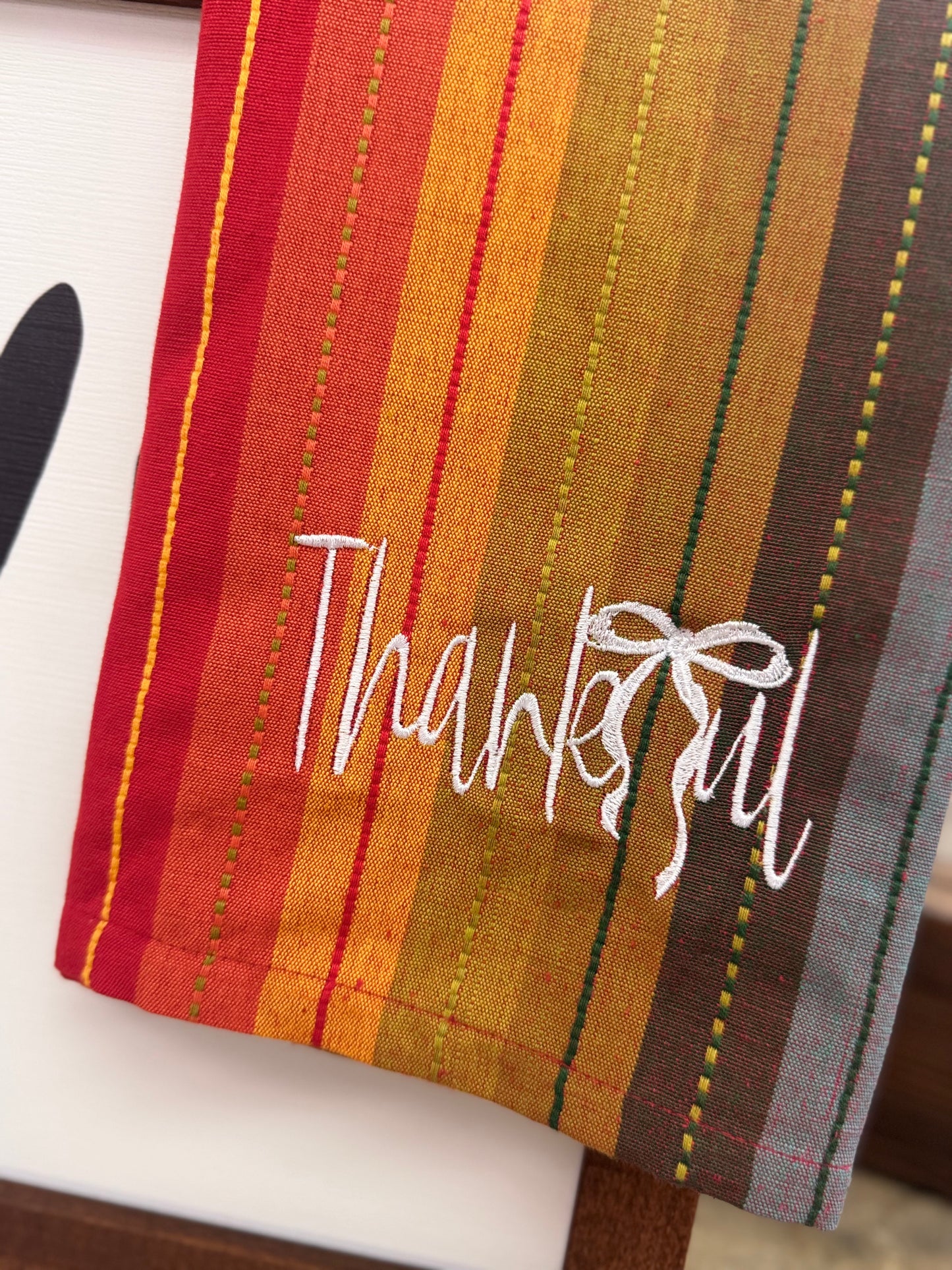 Serape Thankful Bow Towel