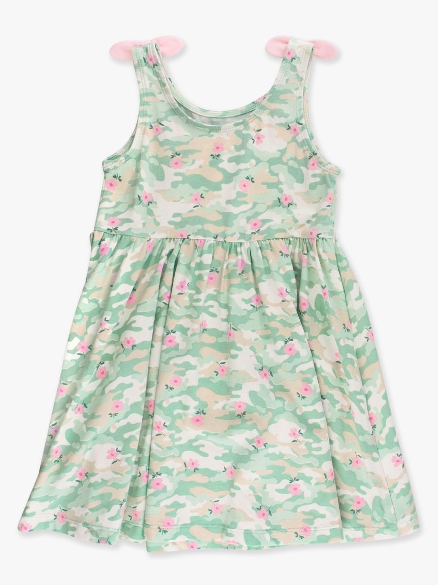 Girls Sage Blossom Camo Dress