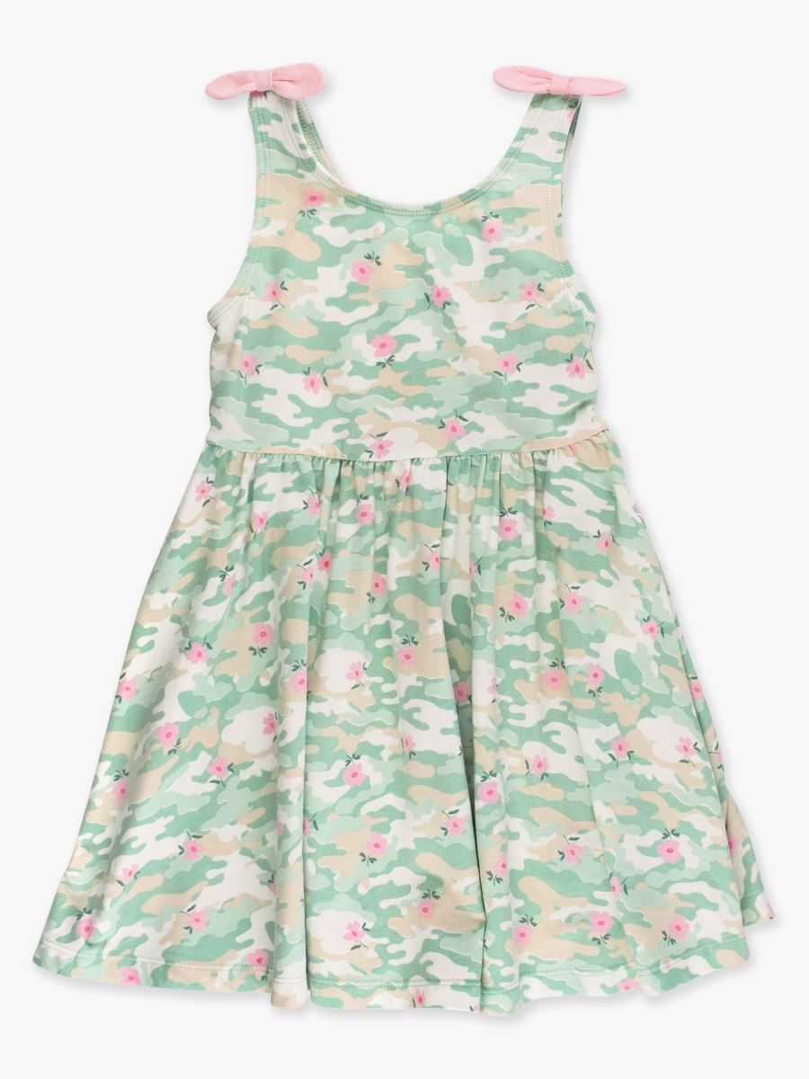 Girls Sage Blossom Camo Dress