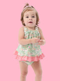 Girls Sage Blossom Camo Top & Bloomer Set