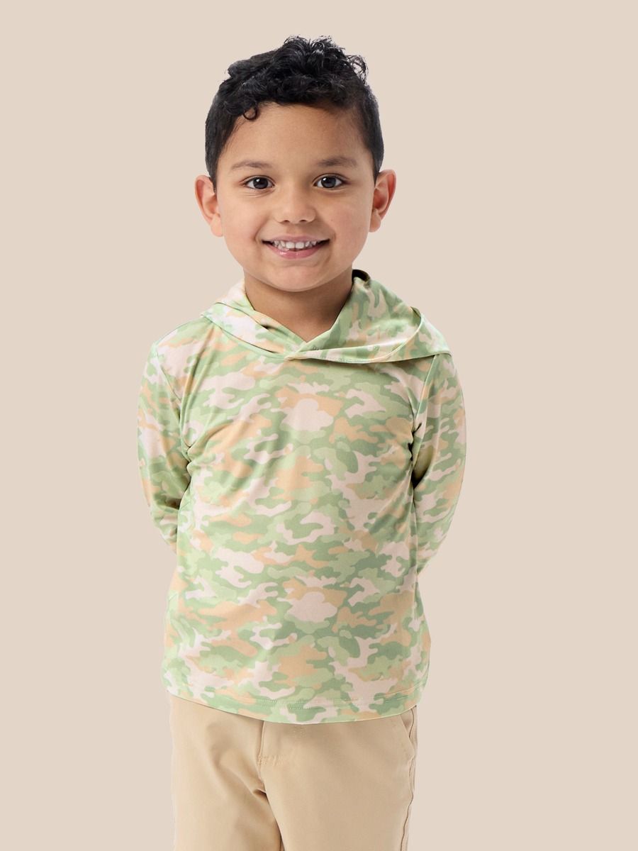Littles Sage Trail Camo Hooded Shirt