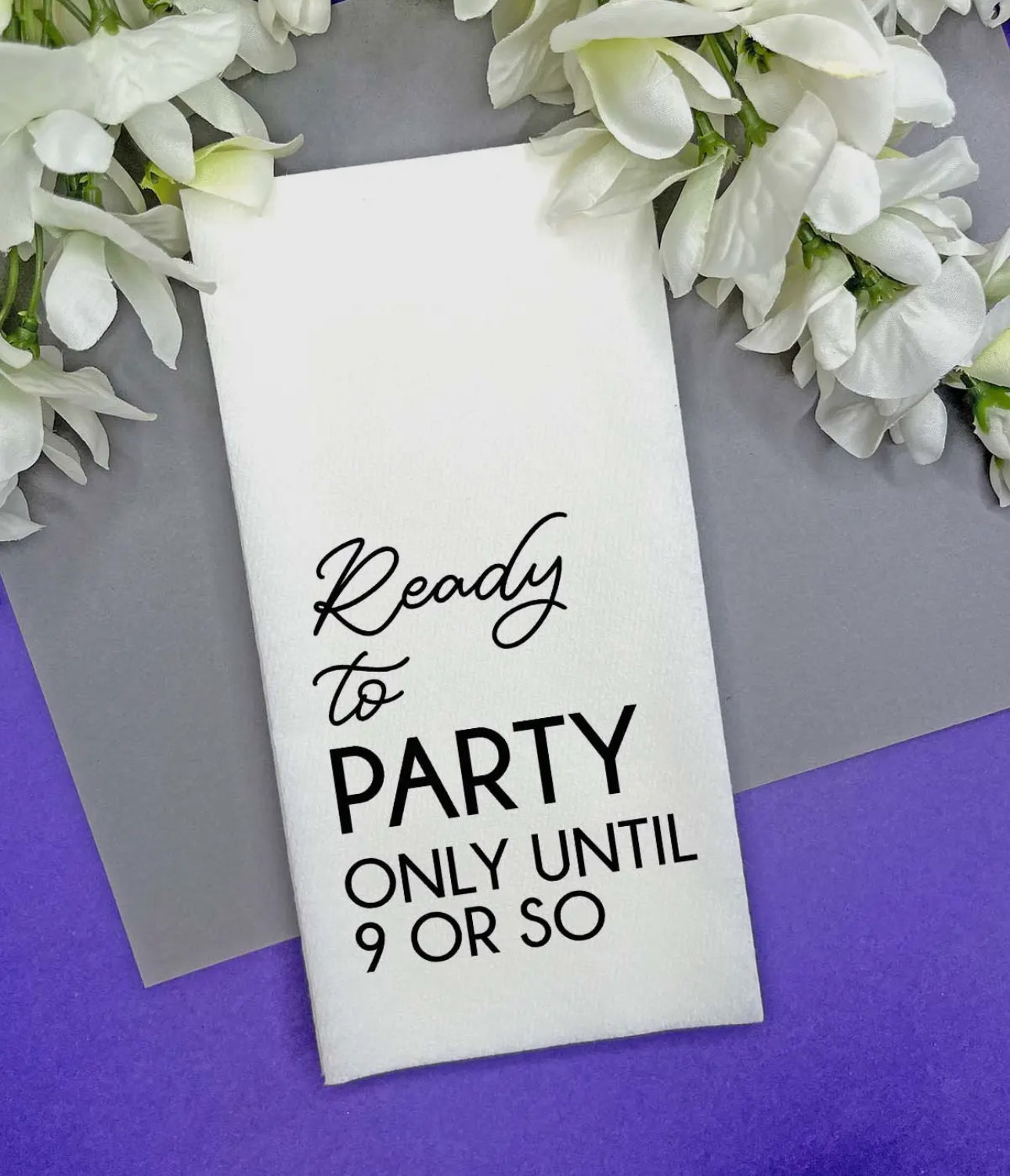 Ready To Party Linen Guest Towel