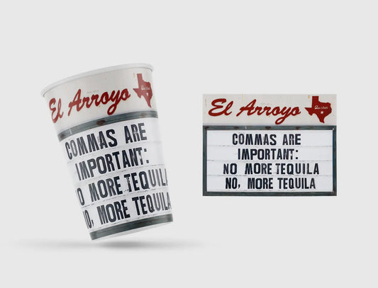 El Arroyo 120z Party Cup - Commas