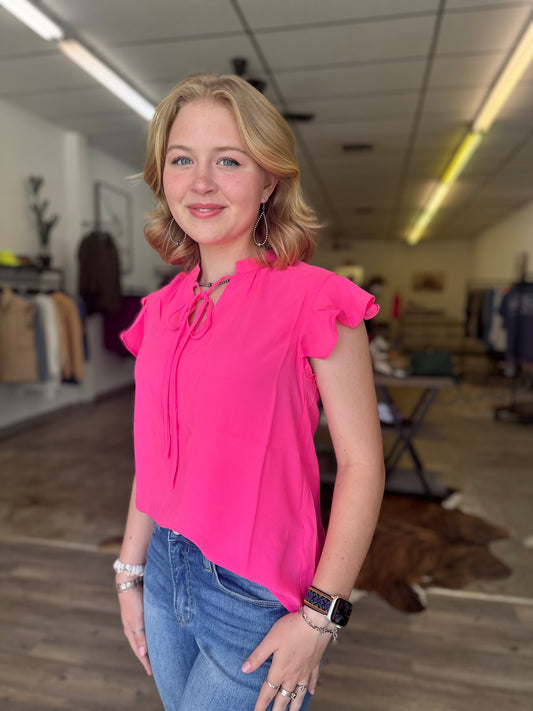 Bubblegum Ruffle Blouse