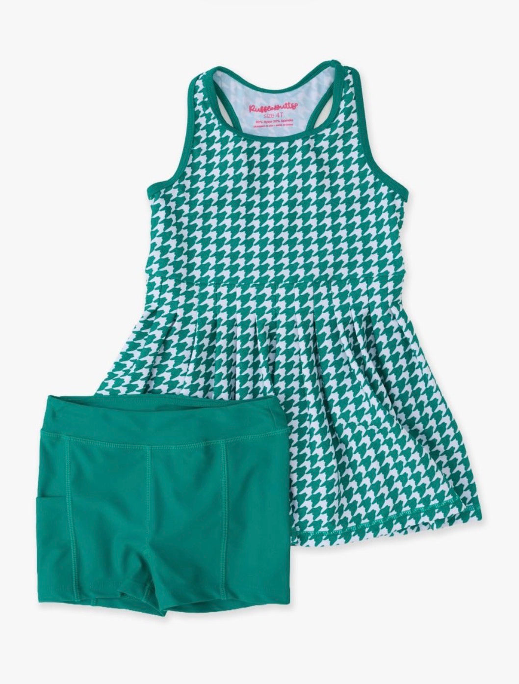 Varsity Green Houndstooth Dress Set