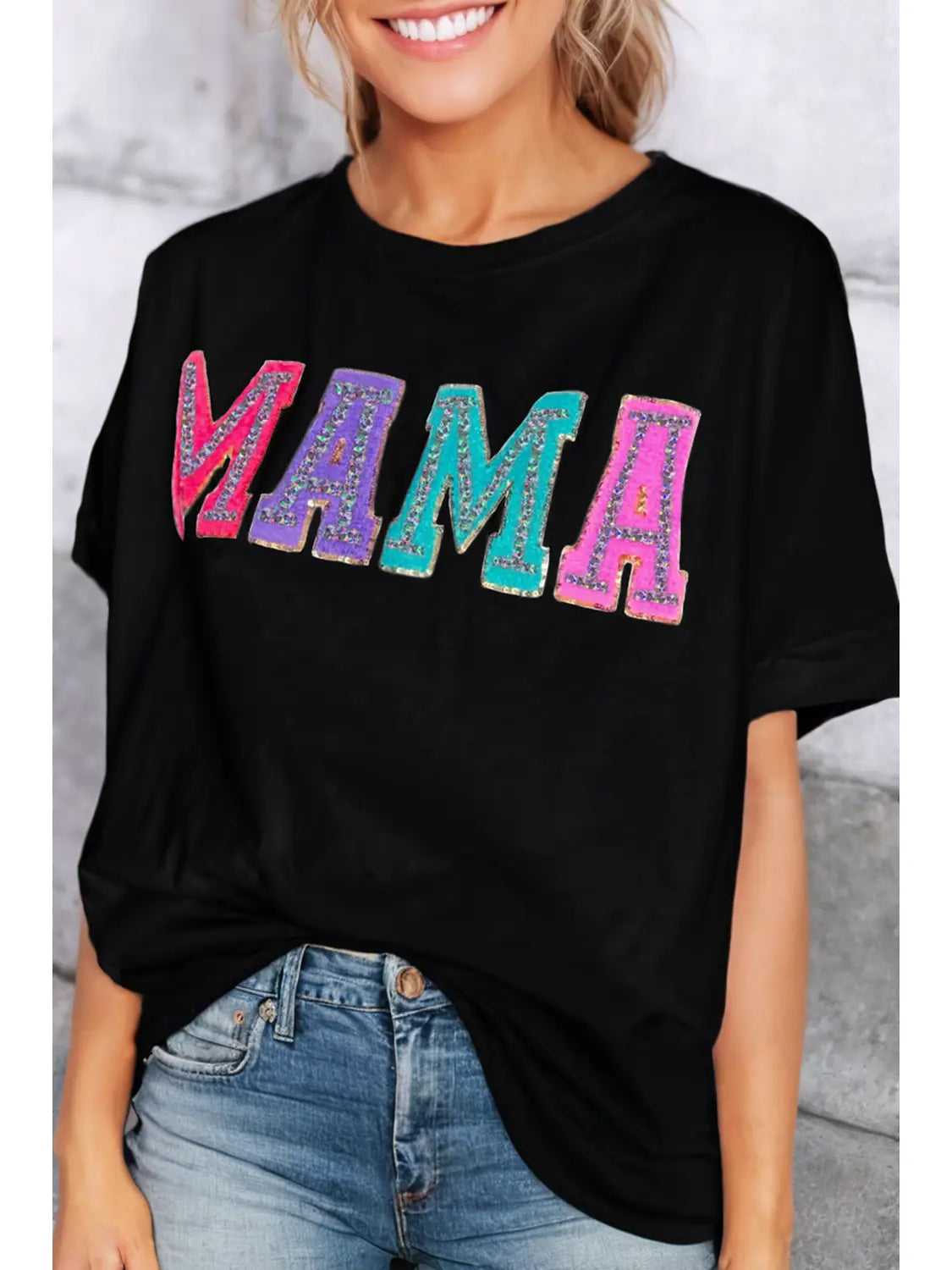 Mama Oversized Patch Tee