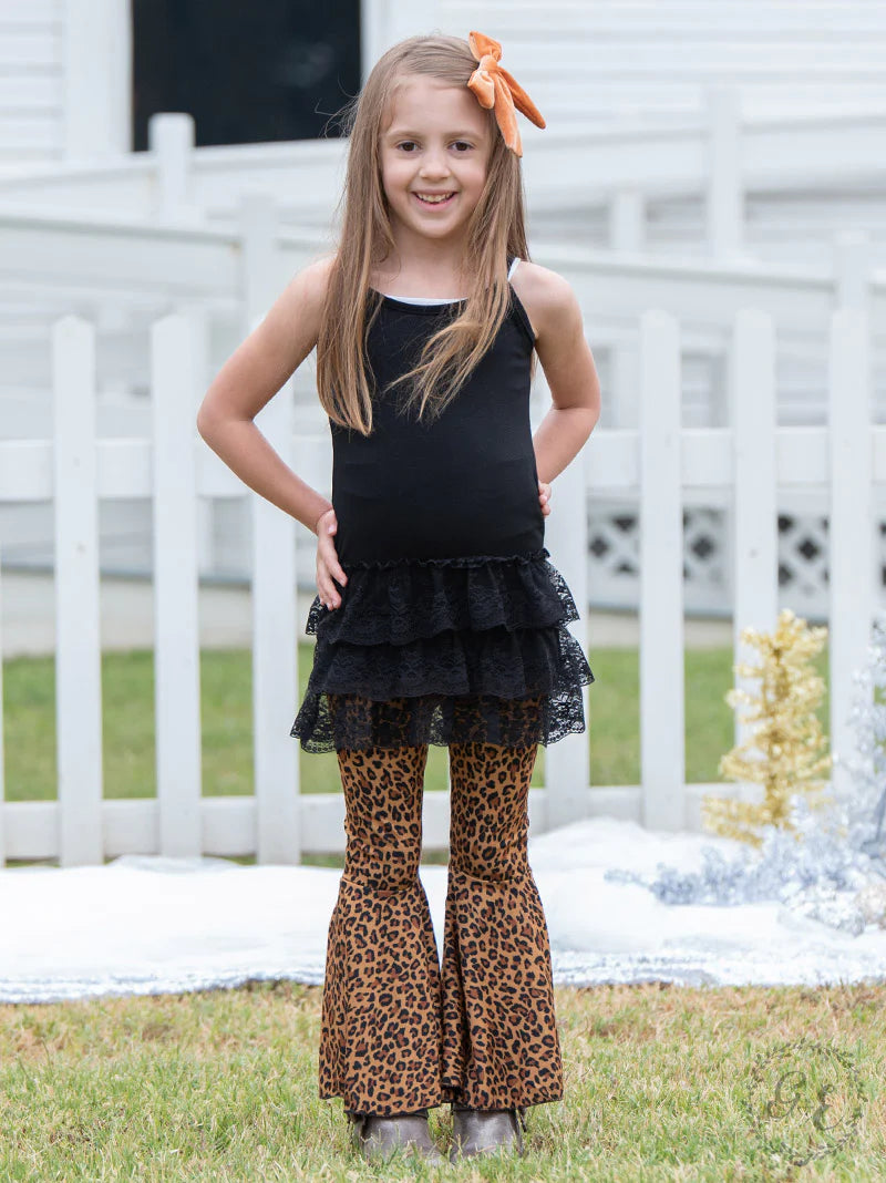 Girls Wild Ones Leopard Flares