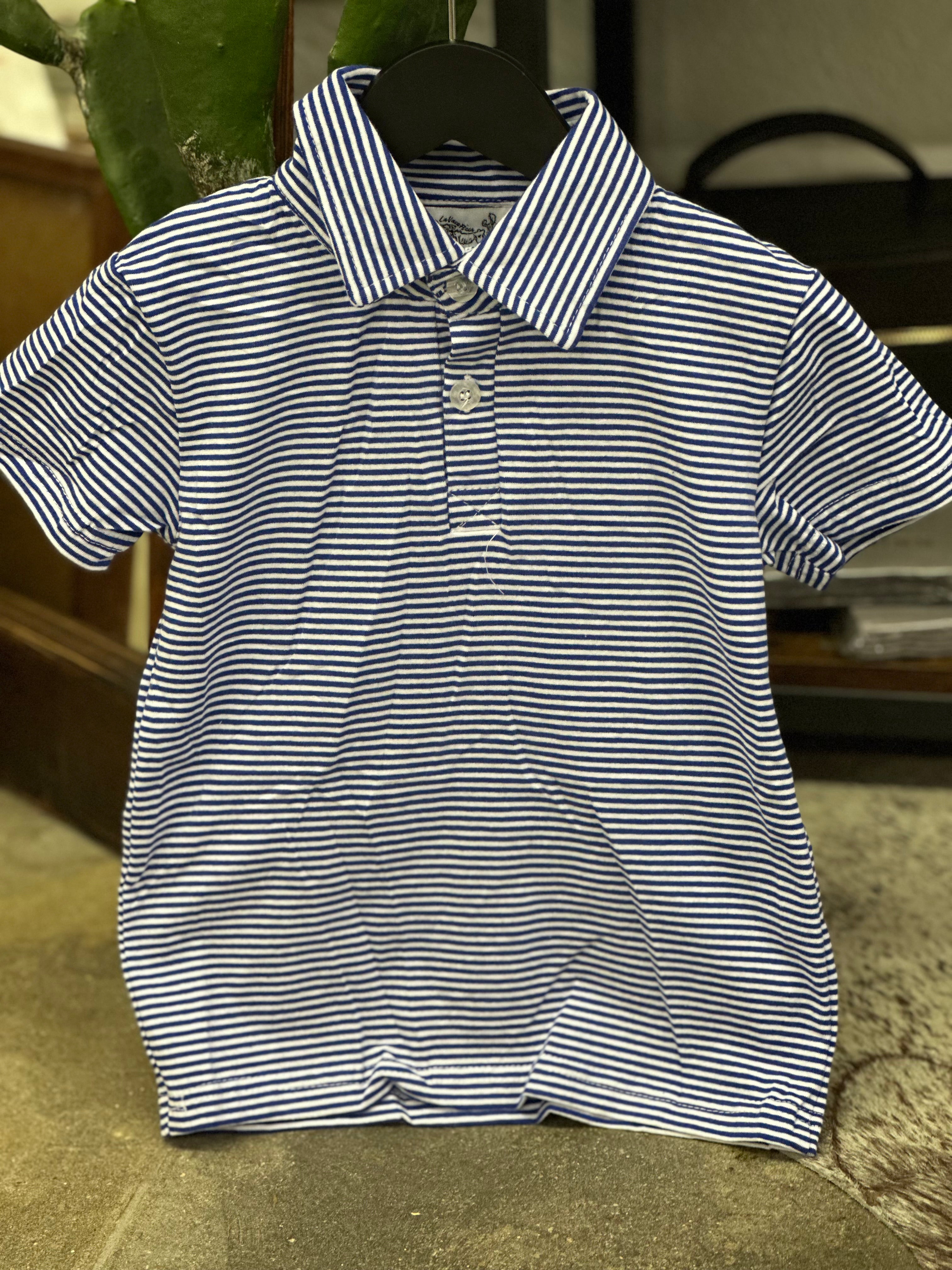 Boys Blue Stripped Polo