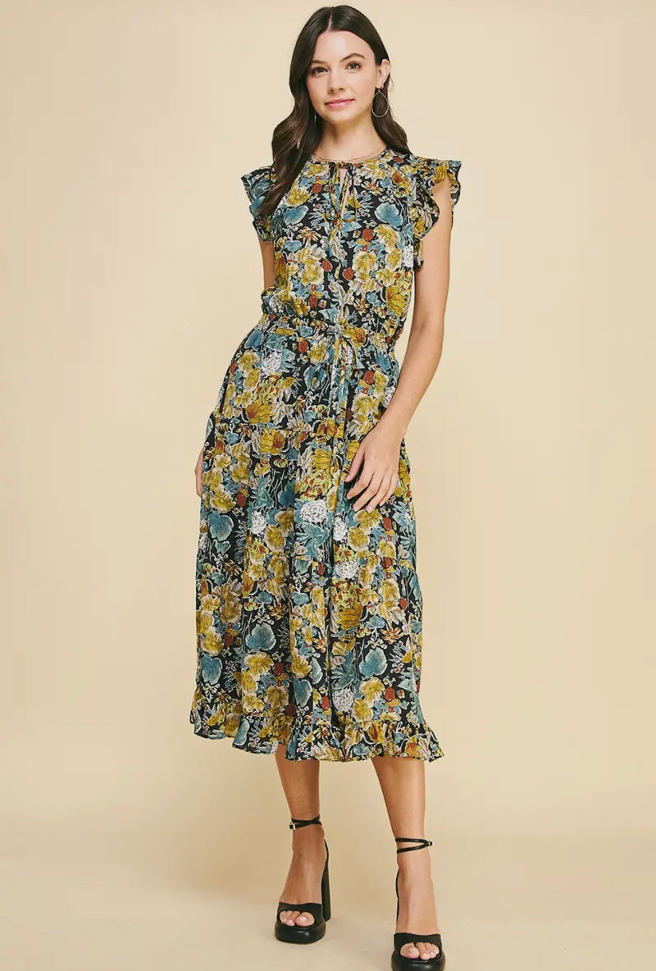 Mikayla Floral Midi Dress