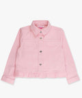 Pink Ruffle Denim Jacket