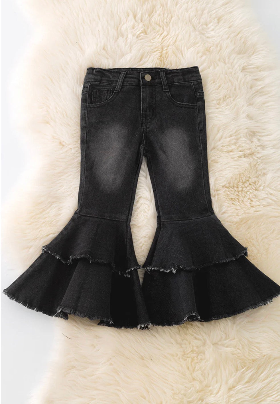 Black Ruffle Girls Pant