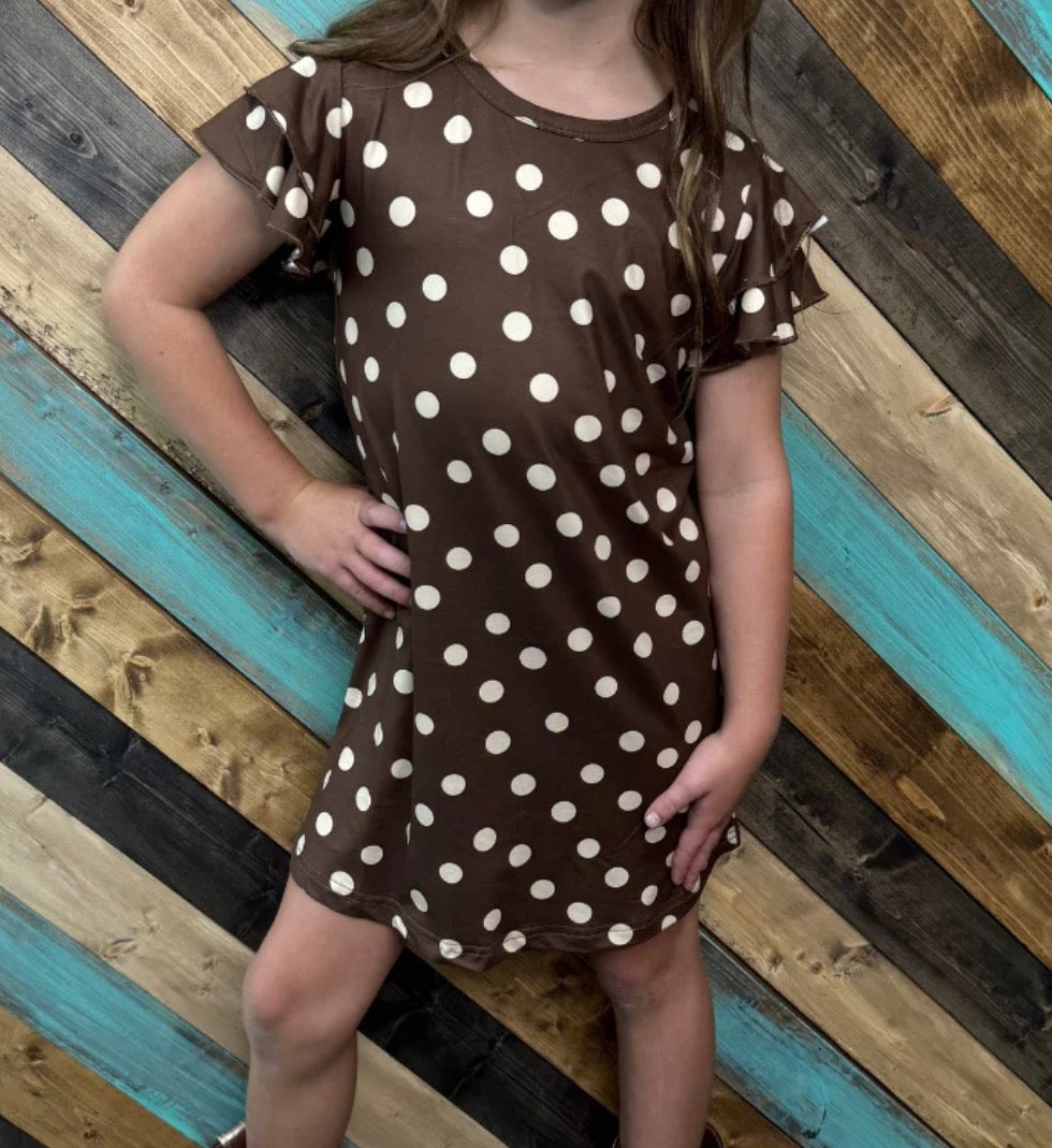 Mini Mocha Dot Dress
