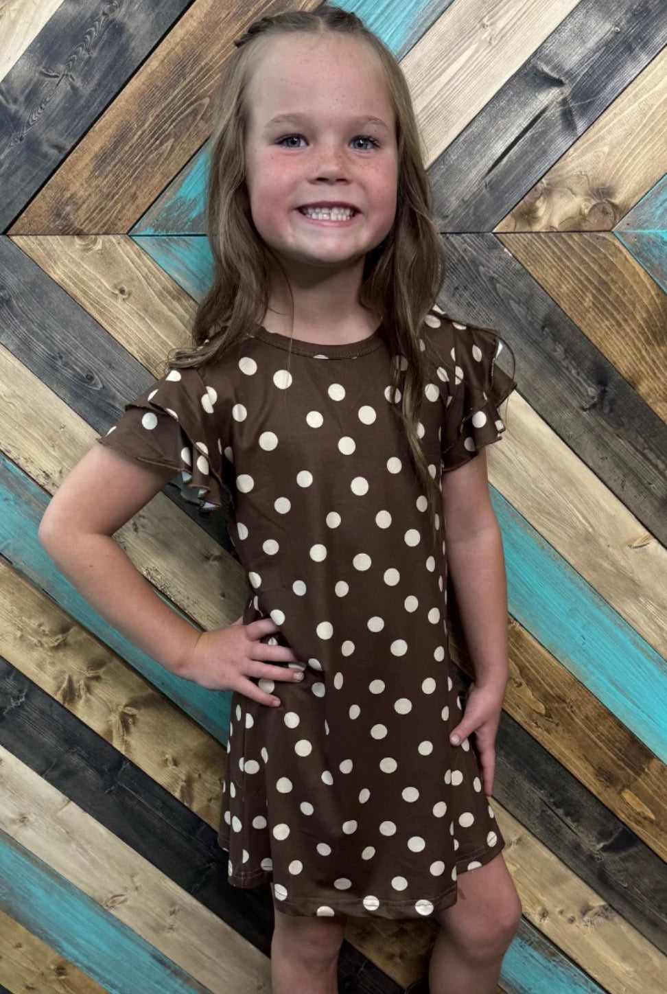 Mini Mocha Dot Dress