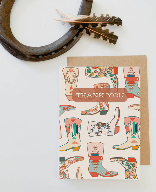 Western Boot Thank You Card