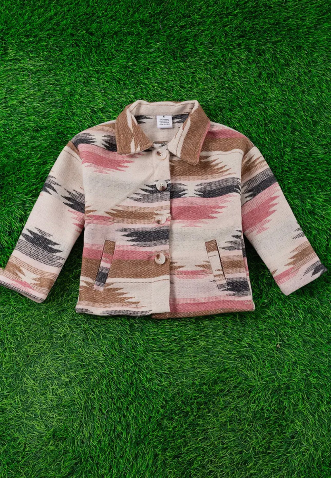 Girls Pink Aztec Jacket