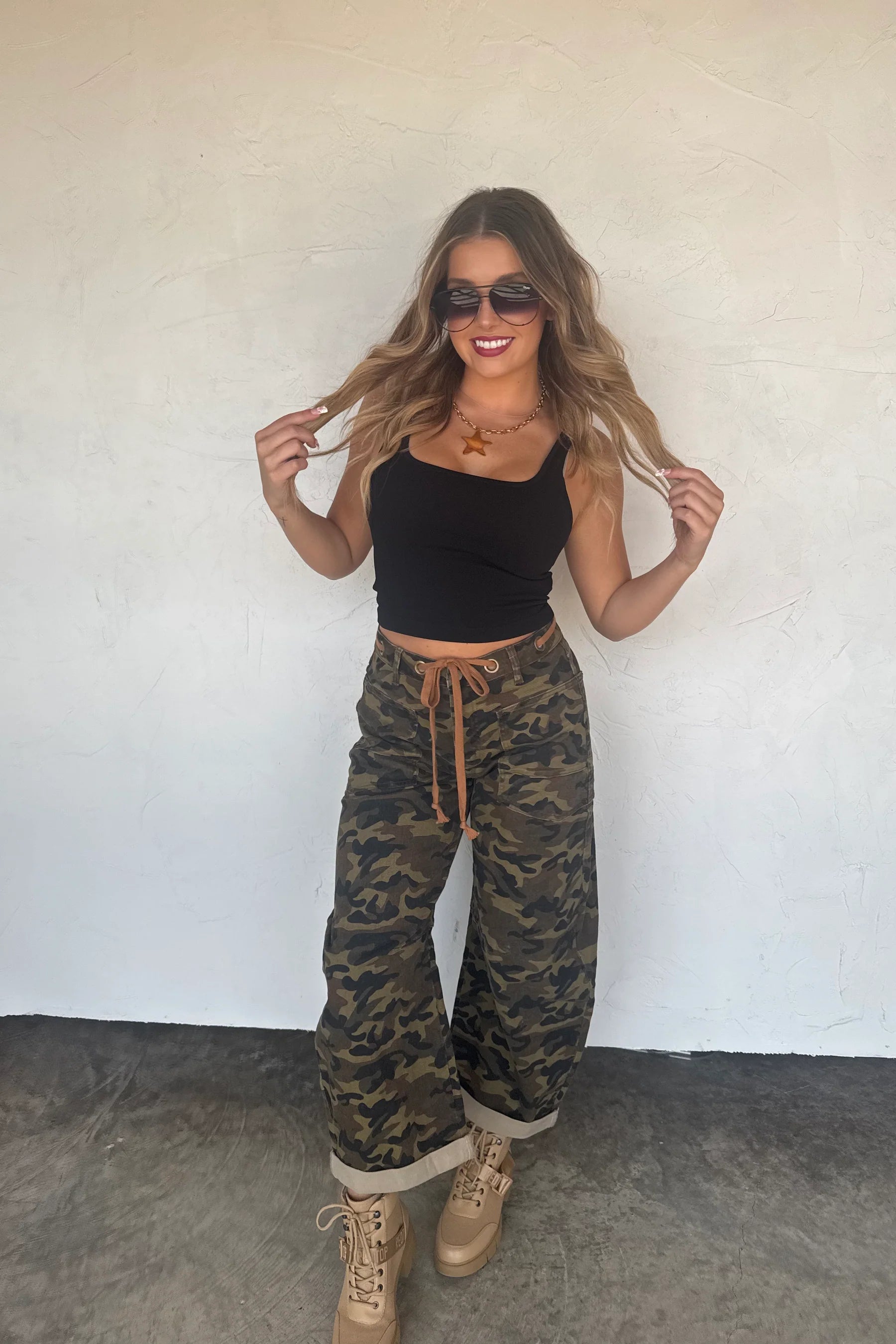 Brogan Camo Barrel Jeans