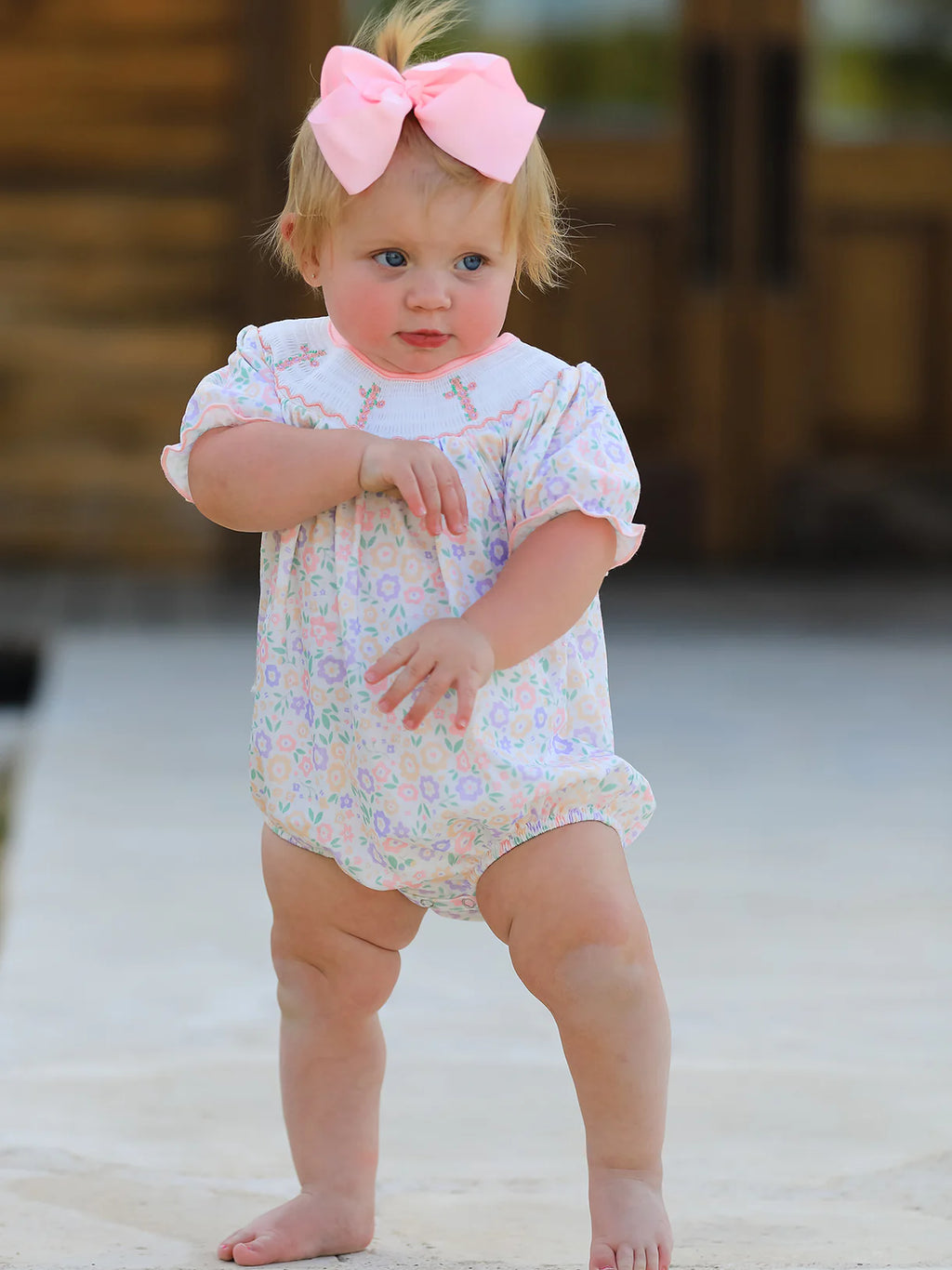 Spring Cross Smocked Romper