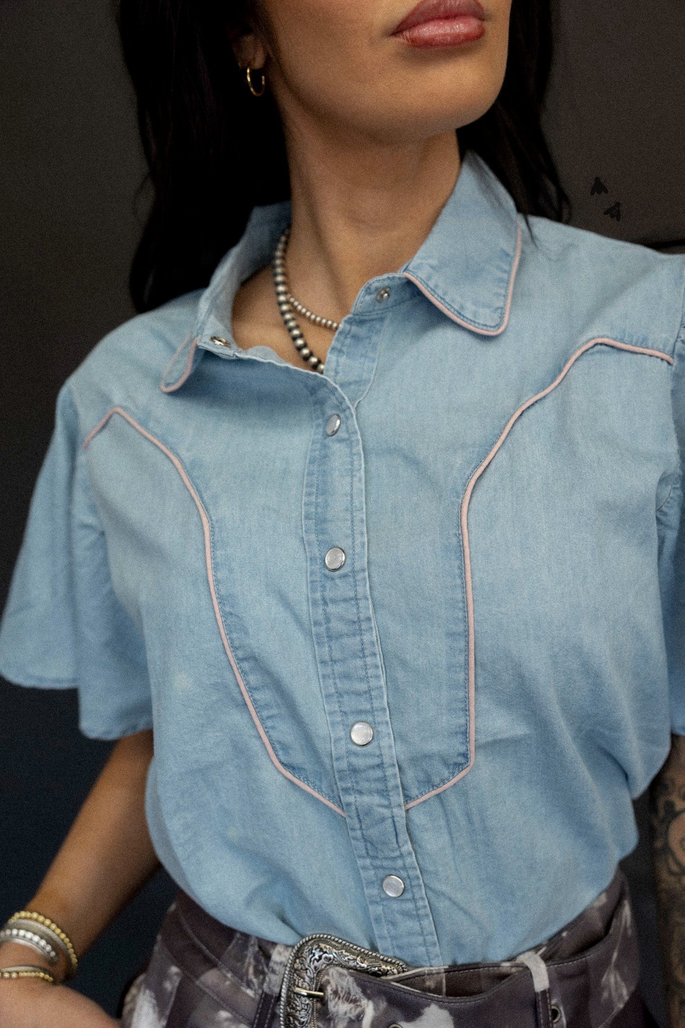 Blushin Denim Top