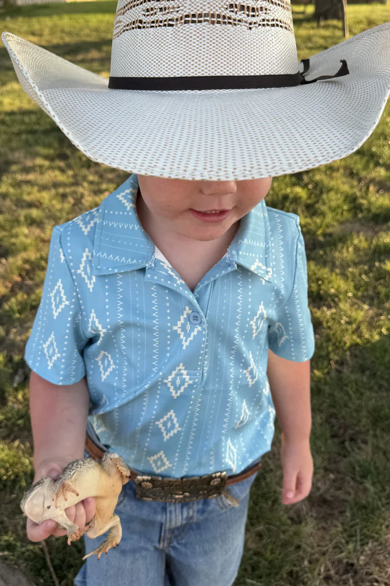 Mini Dusty Blue Polo