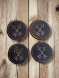 Set of 4 Leather Coasters