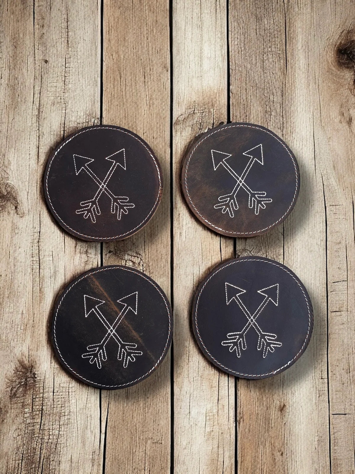 Set of 4 Leather Coasters
