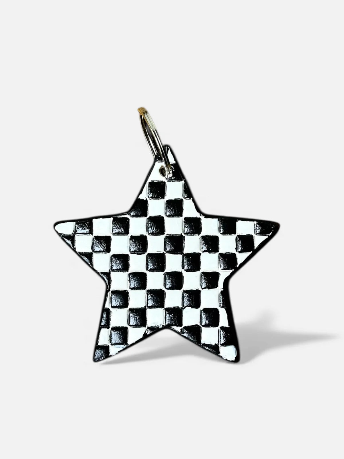 Checkered Star Keychain