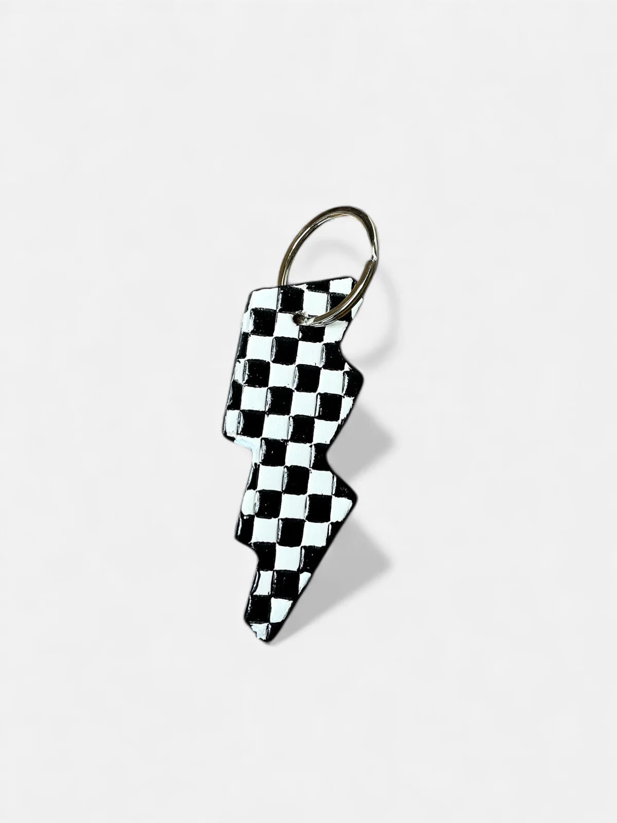 Checkered Lighting Bolt Keychain