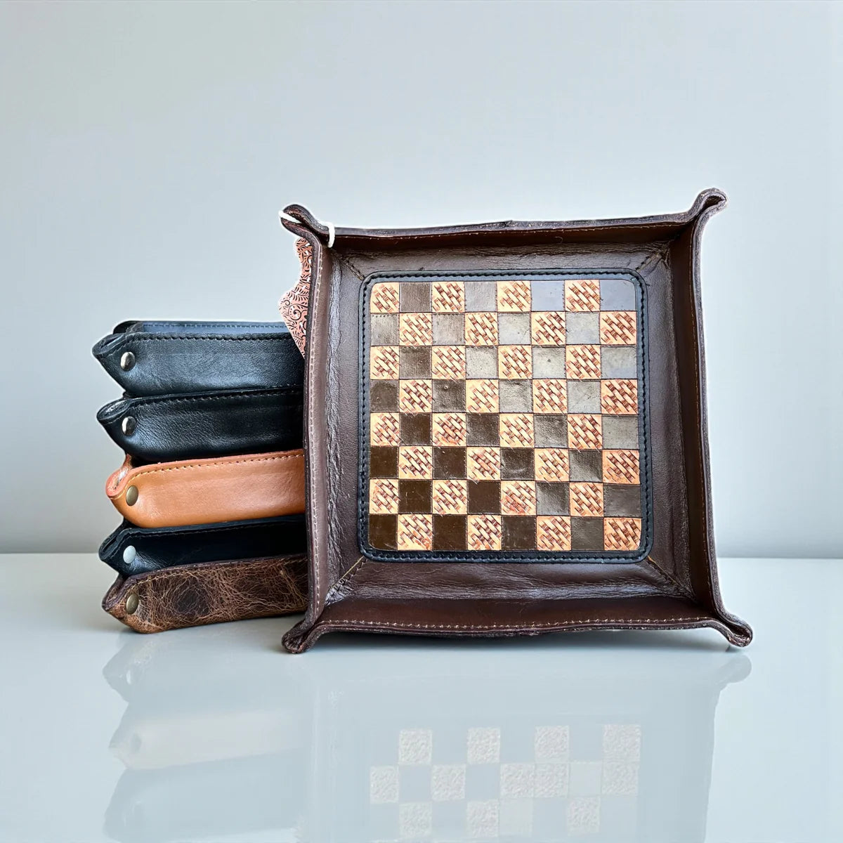 Brown Checkered Tray