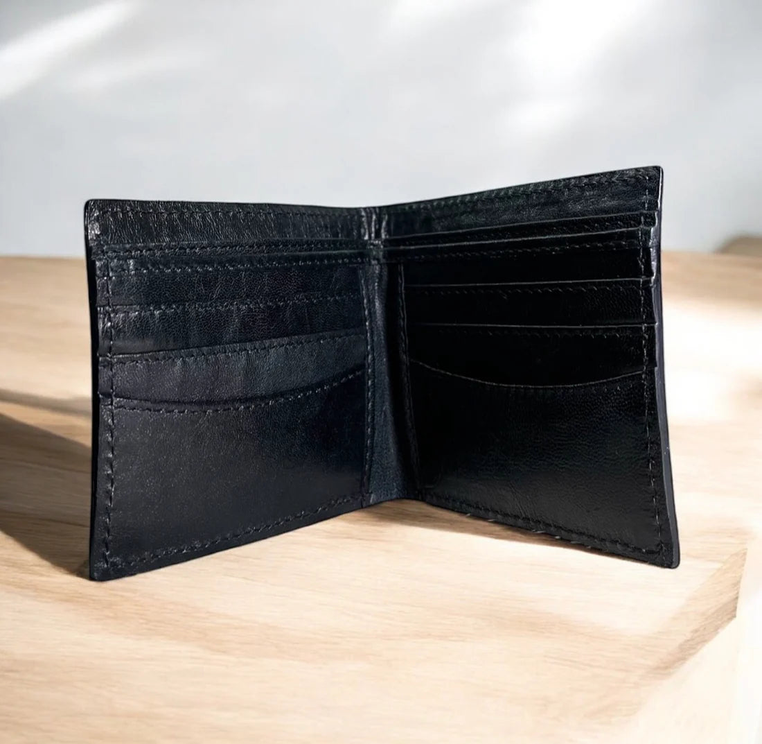 Tooled Leather & Cowhide Wallet