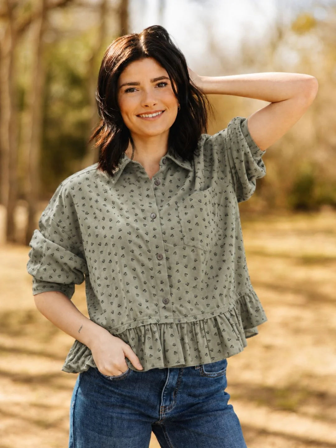 Fall Ruffle Top/Jacket