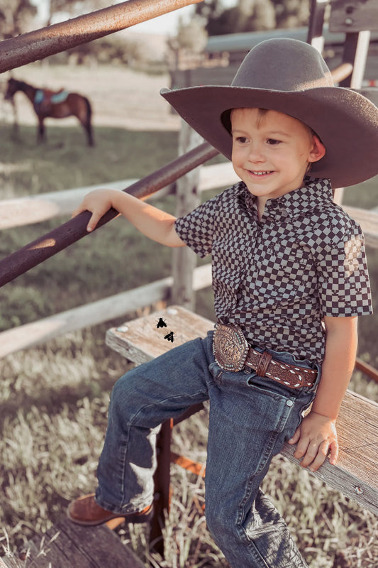 Kids Cowboy Talk Button Down