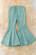 Mint Shimmery Bell Bottoms - Girls