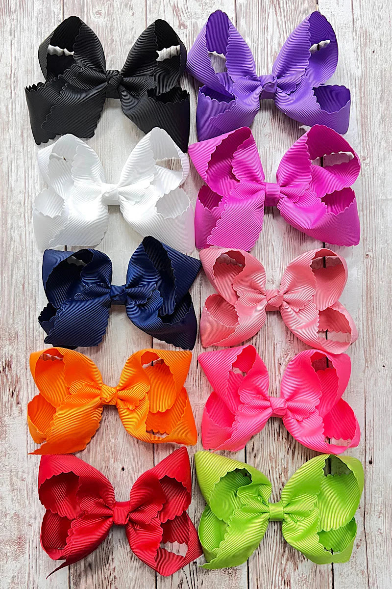 Girls Scalloped Hair Bow