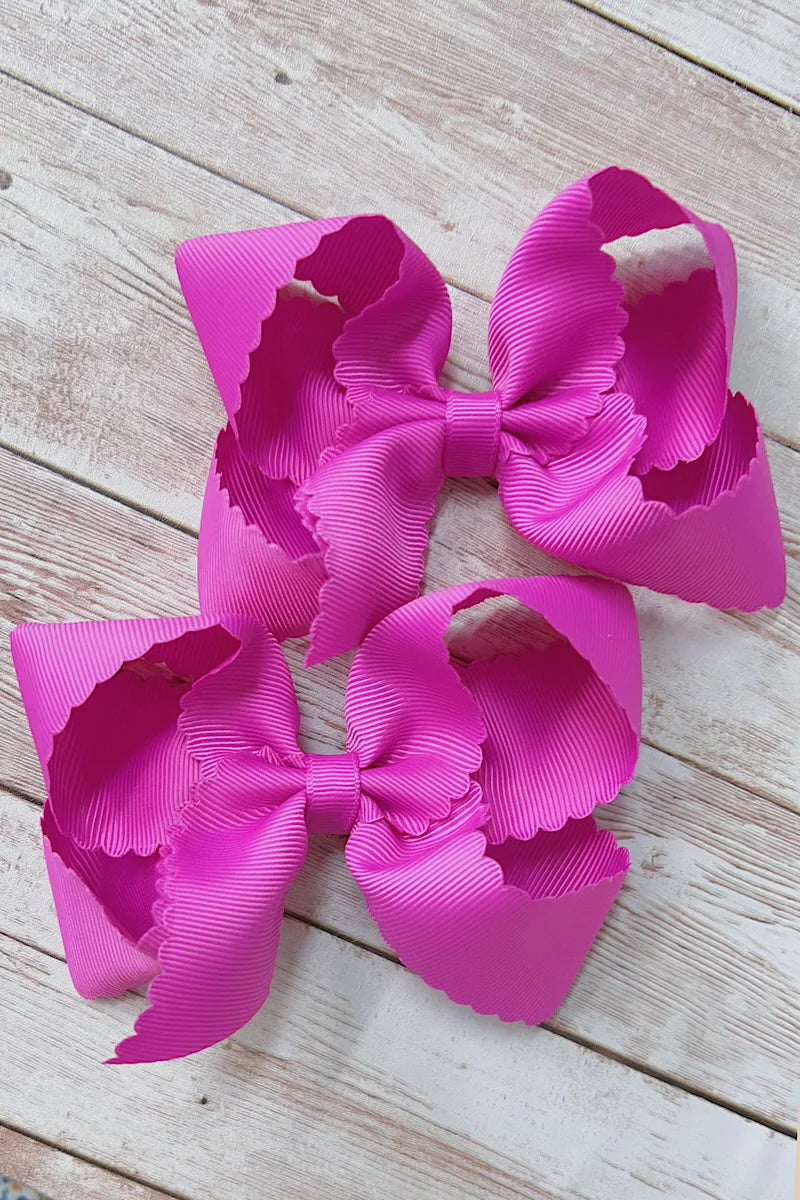 Girls Scalloped Hair Bow