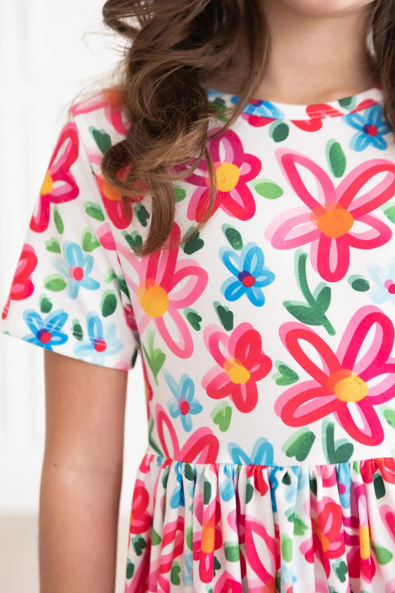 Neon Floral Twirl Dress