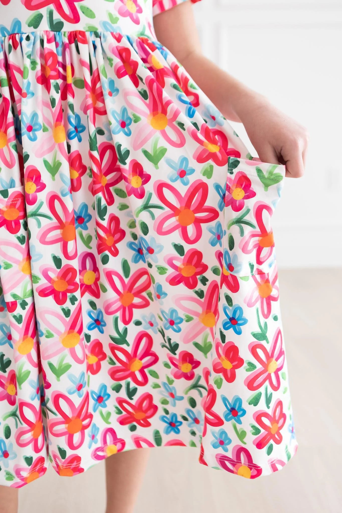 Neon Floral Twirl Dress
