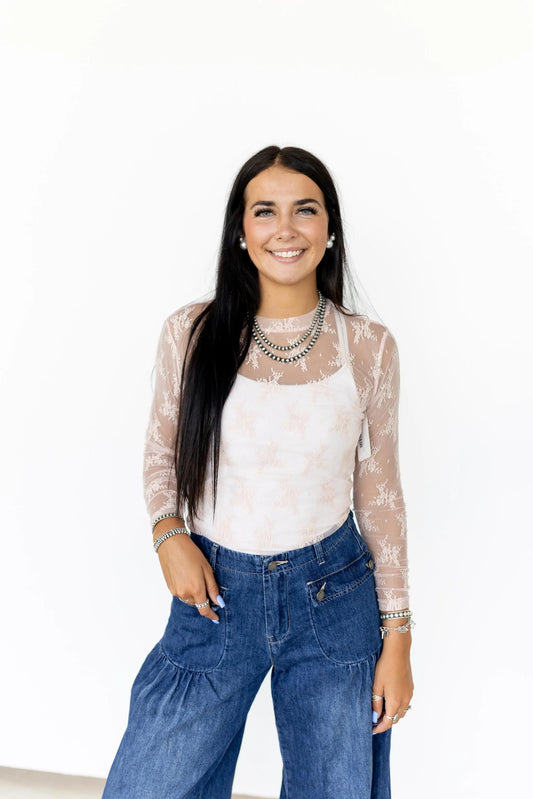 Lace Top- Dusty Pink