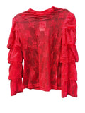 Red Ruffle Lace Top