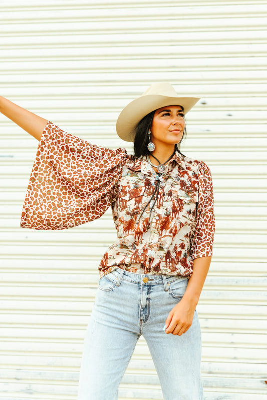 Cowboy Cheetah Top