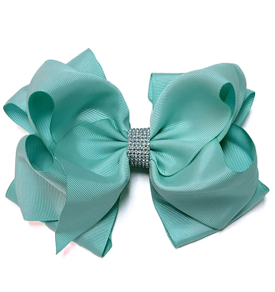 Blue 6” Double Layered Bow