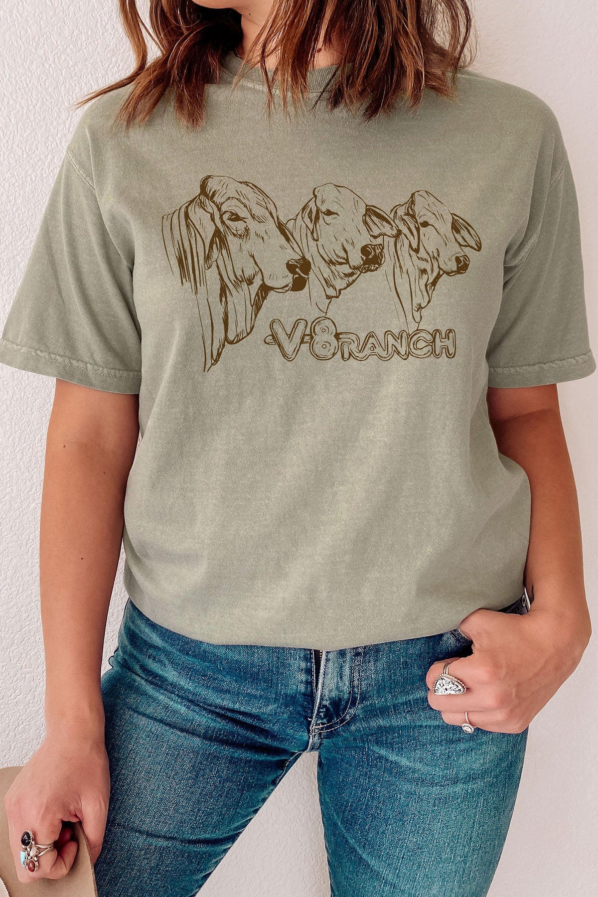 Sketched Brahman V8 Tee – La Vaca Flaca