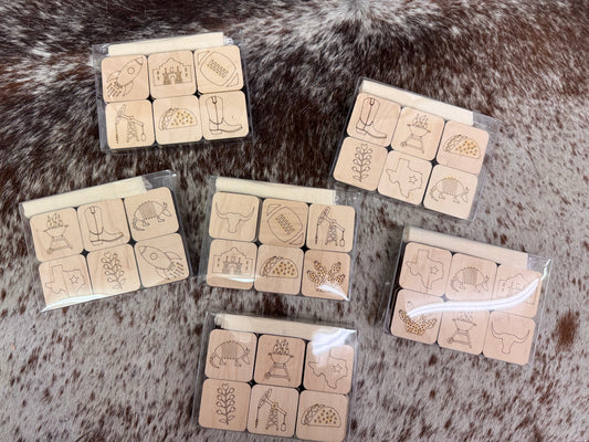Texas Wooden Memory Game