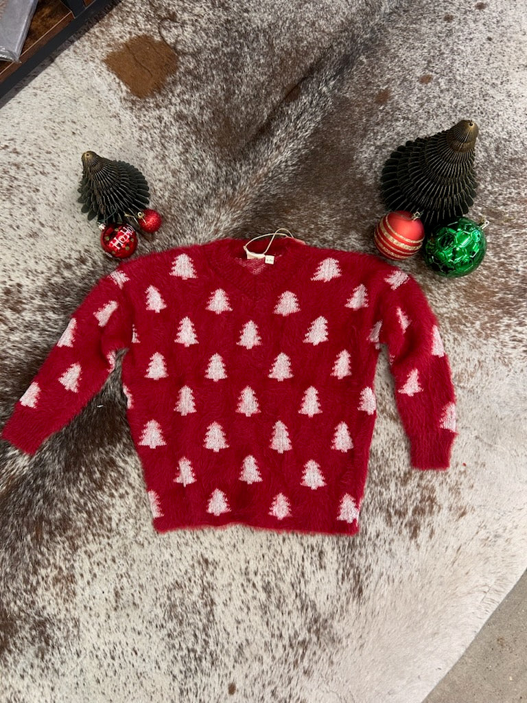 Girls Red Christmas Sweater
