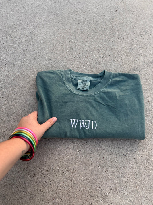 WWJD Custom Embroidered Tshirt