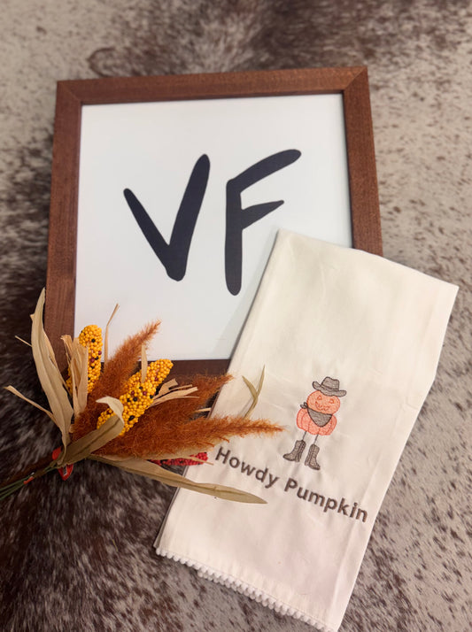 Howdy Pumpkin Tea Towel
