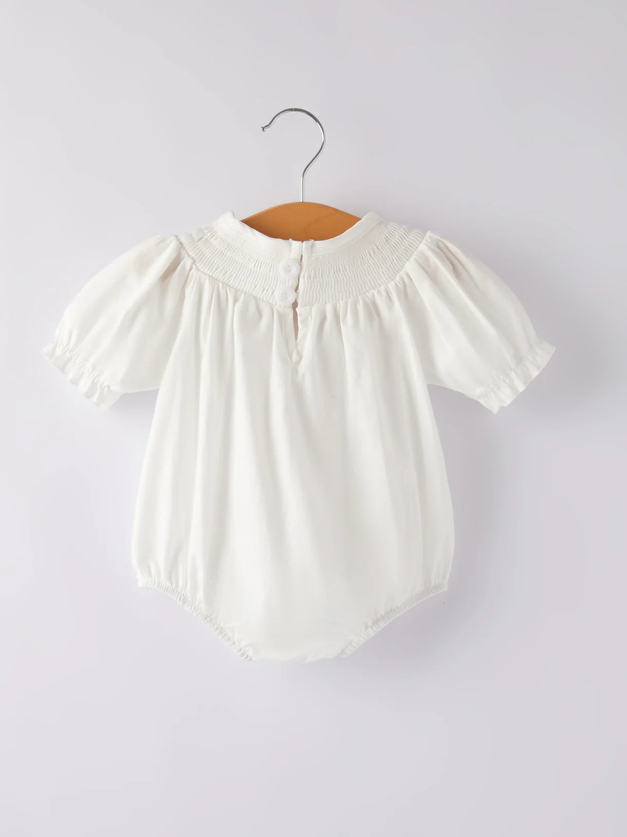 White Smocked Christening Romper