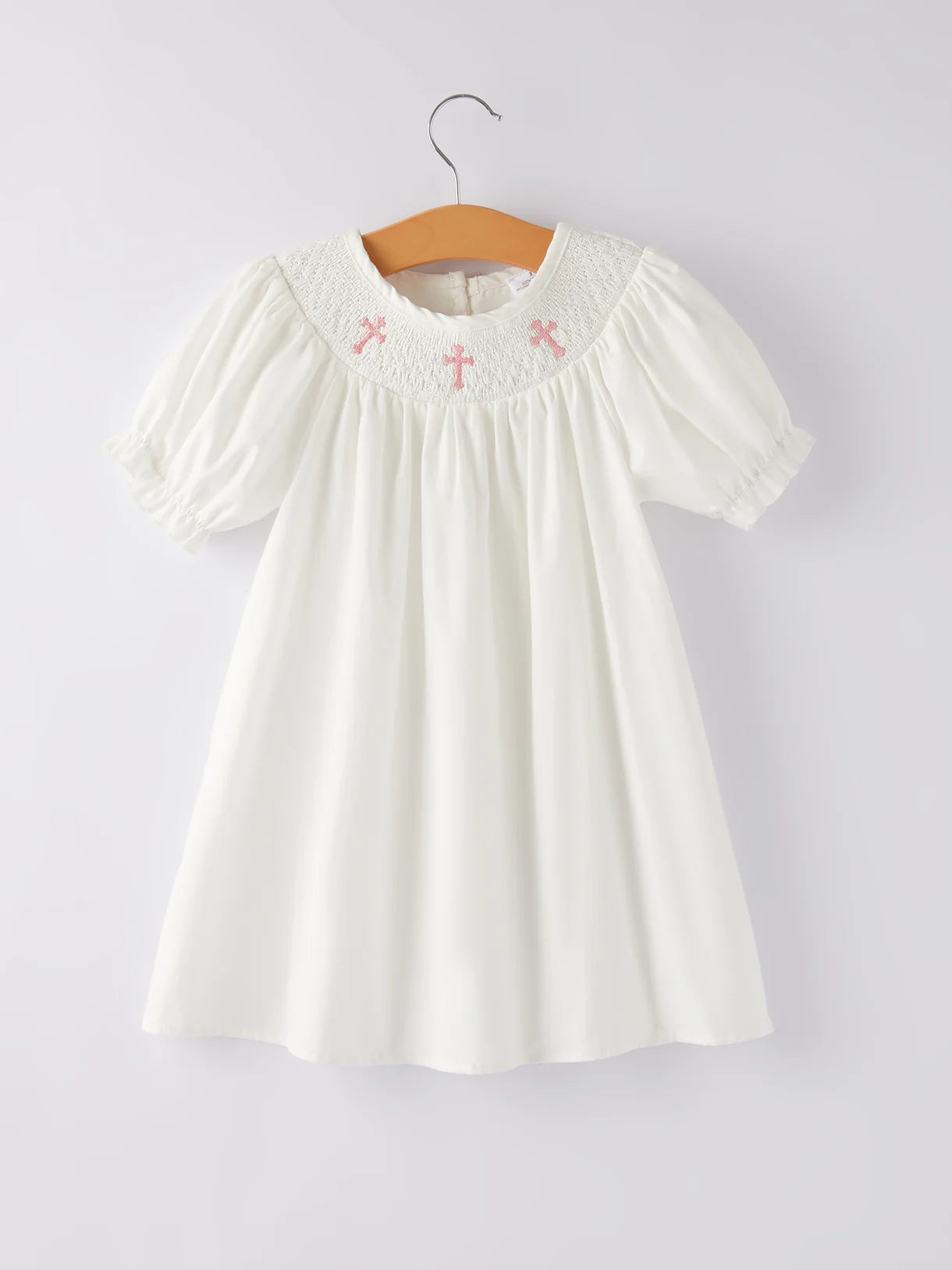 White Smocked Christening Dress